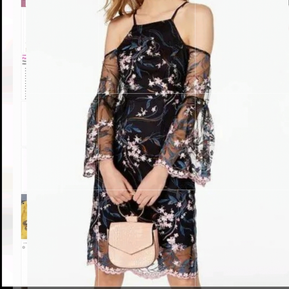 NWT Nanette Lepore Floral Embroidered Cold Shoulder Party Dress
